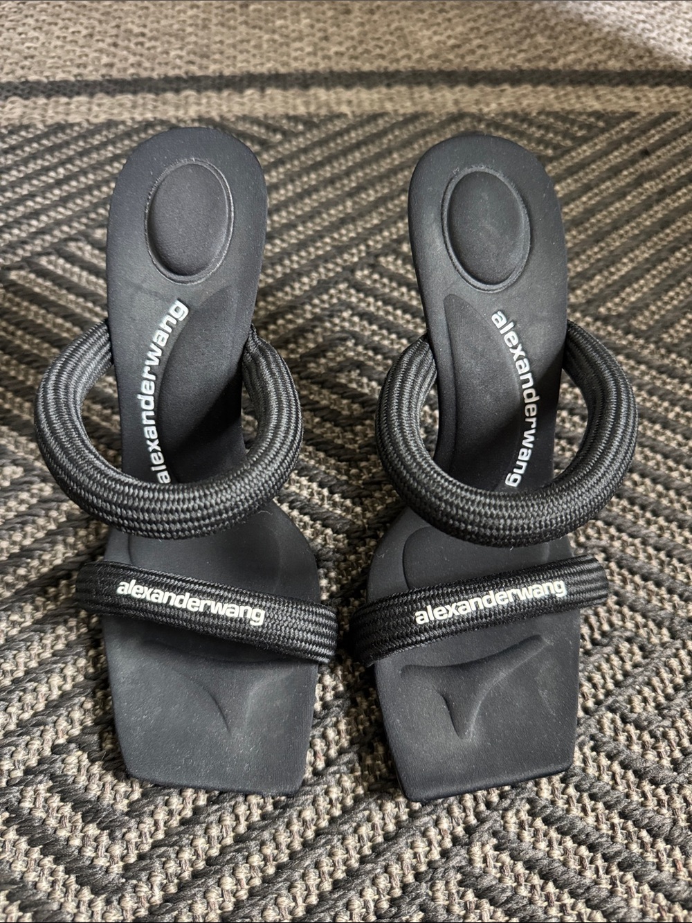 Alexander Wang Black Rope Strap Heel Sandals